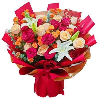 衢州19朵玫瑰百合，爱情永不凋零