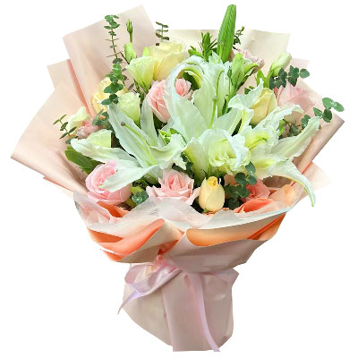 衢州10朵玫瑰百合混搭，爱是难忘时刻